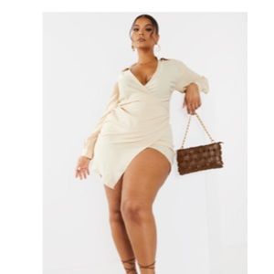 Cream Wrap shirt dress